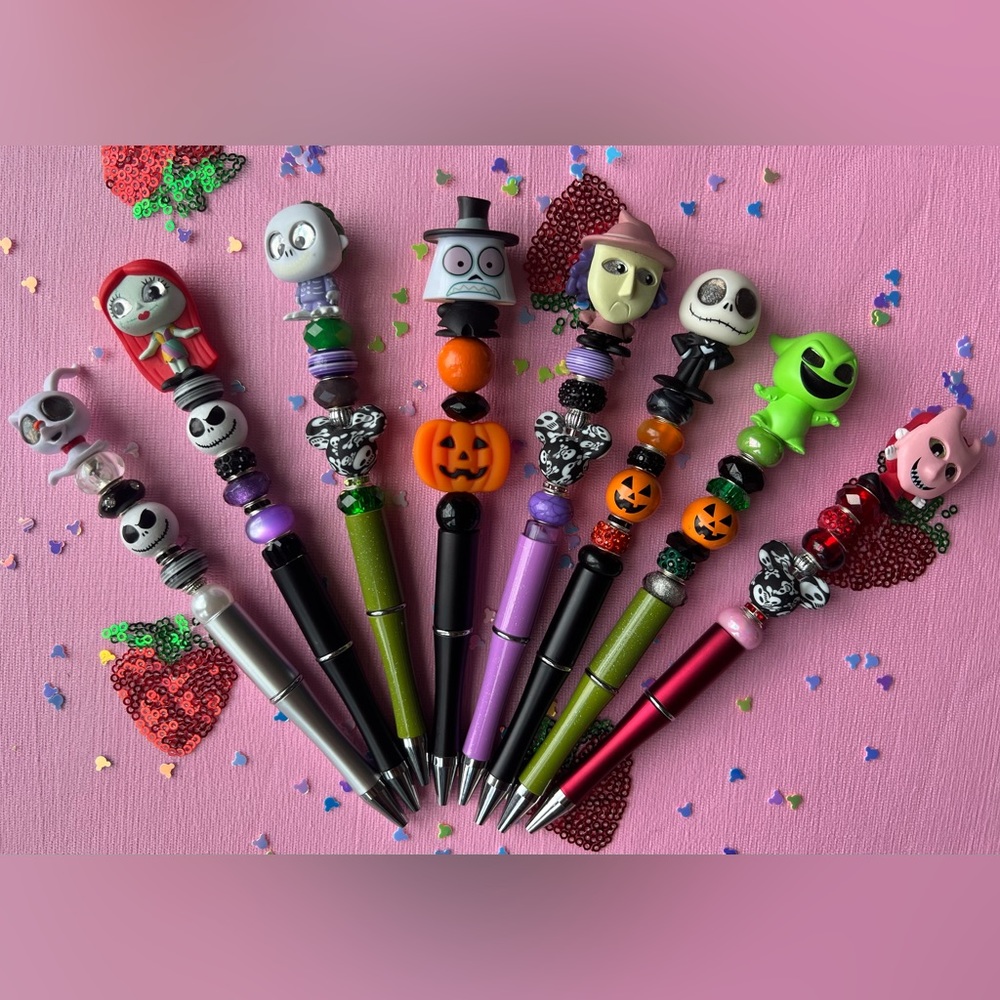 ✨😍 Disney Doorable beaded Pens handmade✍️ princess pixar Toy Story muppets - Picture 12 of 16